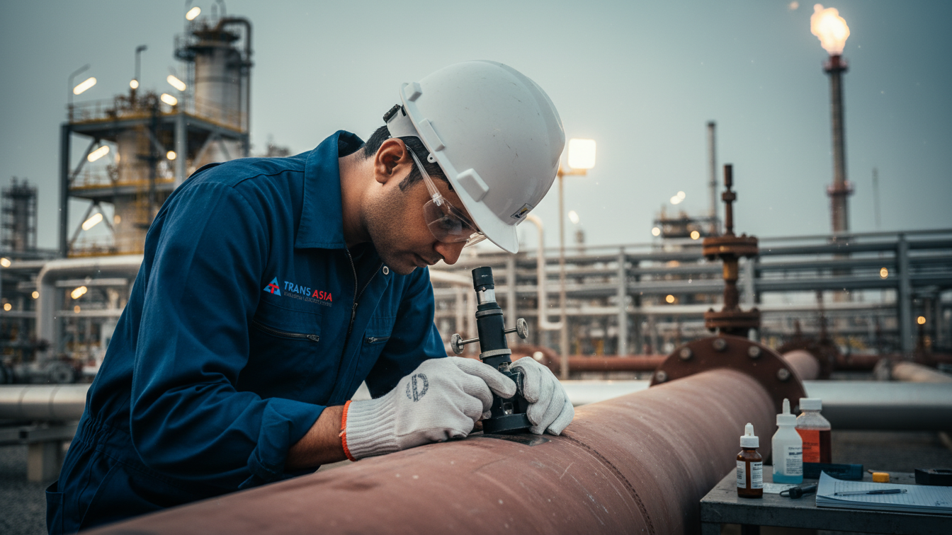 Replica test, in-situ replica, metallography, microstructure, thermal damage, creep damage, refinery, shutdown, inspection, asset integrity, portable microscope, microstructural analysis
